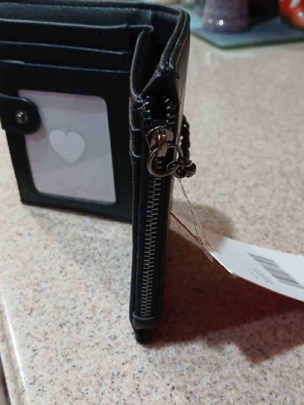 Betsey Johnson Black Wallet with Pink Lining and Cocktail Embroidery - Picture 7 of 7